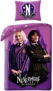 Posteľné obliečky z mikrovlákna Wednesday – motív Nevermore Academy - 140 × 200 cm + 70 × 90 cm - zip
