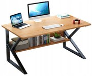 Počítačový stôl - hnedý / čierne nohy