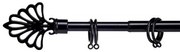 Čierna kovová garniža VALANCE PLUM 120-210 cm