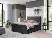 Manželská posteľ Boxspring 140 cm Abbie (tmavosivá) (s matracmi)