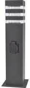 Polux Vonkajšia lampa so zásuvkou TEKSAS 1xE27/20W/230V 44 cm IP44 čierna SA2038