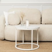 PROXIMA.store - Dizajnový konferenčný stolík CONNY FARBA: biely mramor, FARBA NÔH: biela