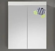 Kúpeľňová skrinka so zrkadlom Amanda 405, lesklá  biela%