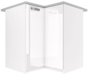 Kuchynská skrinka Belini spodná rohová 90 cm  biely lesk s pracovnou doskou  INF SNP90/1/WT/W/0/F