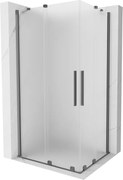 Mexen Velar Duo posuvná sprchová kabína 90 x 80 cm, námraza, gun metal - 871-090-080-32-95