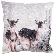 Zimná zamatová obliečka na vankúš Srnky - 45*45 cm