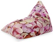 Sedací vak Triangl ružové kvety, ružová