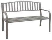 Záhradná lavička F43 2-miestna - práškovaná oceľ, 128 cm - Sivá