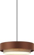 Moderné závesné svietidlo tmavý bronz s sivohnedou farbou 50 cm 3-Lights - Drum Duo