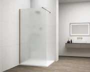 Erga Paris, sprchová zástena Walk-In 110x200 cm, 8mm sklo námraza, zlatý lesklý profil, ERG-V02-PARIS-110x200-FR-GD