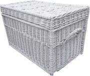 HRADIL H088 Prútená truhla biela Rozmery:: Dĺžka 60 x š.38 x v.36 cm