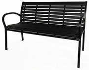 Záhradná lavička 125 x 60 x 80 cm, čierna, oceľ /plast