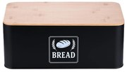 Chlebník s bambusovým viečkom RD51569, čierna