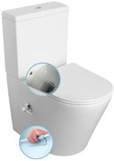 Sapho Sapho, PACO CLEANWASH WC kombi misa, integrovaná batéria a bidetová spŕška, spodný/zadný, biela, PC1012RX