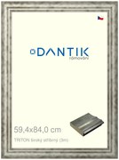 DANTIK rám na obraz 59,4x84 | TRITON široký stříbrný (Plexi Čiré)