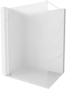 Mexen Kioto, Walk-In sprchová zástena 80 x 200 cm, 8mm sklo námraza, biely profil, 800-080-101-20-30