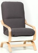 Kreslo Stela, tmavo šedá látka/buk%