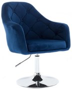 LuxuryForm DESIGN Kreslo ANDORA VELUR na striebornom tanieri - modré