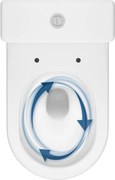 Cersanit Remo Oval, oválne kompaktné wc s WC sedadlom, vírivé splachovanie, biela lesklá, K3030-001