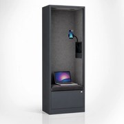 Akustická kabína SALLY MentalBox 600 mm – antracitový korpus, tmavosivé sedadlo