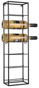 Čierny nástenný kovový regál na víno počet fliaš 6 Single – PT LIVING