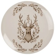 Porcelánový dezertný tanierik s jeleňom Gentle Wilderness - Ø 20*2 cm