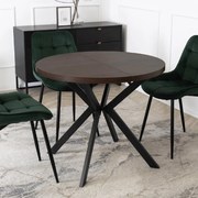 PROXIMA.store - Okrúhly rozkladací stôl LUGO FARBA: čierna, FARBA NÔH: orech