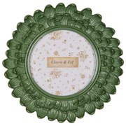 Photo Frame ? 10 Cm Green Plastic Glass Round - ? 17*3 cm / ? 10 cm