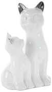 DEKORAČNÁ SOŠKA CAT 15X11X22 CM BIELA