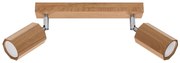 Bodové svietidlo Zeke, 2x drevené tienidlo, (možnosť polohovania)