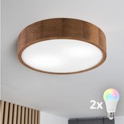 Brilagi - LED RGBW stmievateľné stropné svietidlo CARVALHO 2xE27/15W/230V Wi-Fi dub pr. 37,5