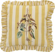 Bloomingville Dekoratívny vankúš s výšivkou Camila Yellow 35 × 35 cm