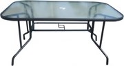 TRENDIE Záhradný stôl so sklom 150x90cm