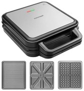 Concept SV3080 - Toster FAMILY 3v1 1200W/230V čierna/nerez