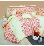 Obliečky bavlnené Etno krémovo-bordové EMI, Štandardný set jednolôžko obsahuje 1x 140x200 + 1x 70x90