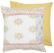 Žltý povlak na vankúš s ornamentmi - 50 * 50 cm