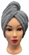Rýchloschnúci froté Turban na vlasy sivý TiaHome