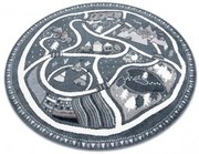 Koberec FUN Land dedina, ulica - modrý kruh