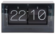 Karlsson 5976BK Dizajnové nástenné/stolné preklápacie hodiny čierna, 21 cm