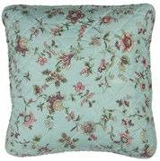 Tyrkysový povlak na vankúš s kvetmi Flowers - 40 * 40 cm