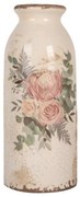 Béžová keramická váza s kvetmi Protea Eucalypt L - Ø 8*20 cm