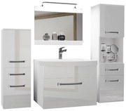 Kúpeľňový nábytok Belini Premium Full Version biely lesk + umývadlo + zrkadlo + LED osvetlenie Glamour 81
