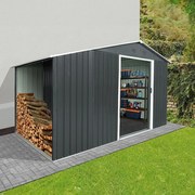 Záhradný domček na náradie s drevníkom Avenberg 3,22 x 1.96 m ANTRACIT SD-X68EWS