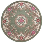 Zelený vlnený koberec Flair Rugs Aubusson, ⌀ 120 cm