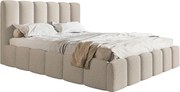 Čalúnená manželská posteľ s úložným priestorom SLIM 11 - teplá béžová | 160×200