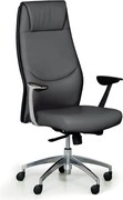 Kožené kancelárske kreslo FANCY, sivá