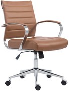 Kancelárska stolička Oakland - koženka - Svetlo Hnedá