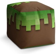 Taburet Cube Green Blocks 2, hnedá / zelená