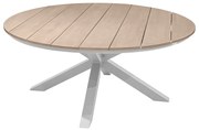 Hliníkový jedálenský stôl COLUMBIA ø 160 cm (biely)