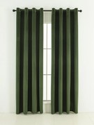 Zamatové zatemňovacie závesy Cesar tmavo zelené - 140 x 180 cm (2ks) - krúžky